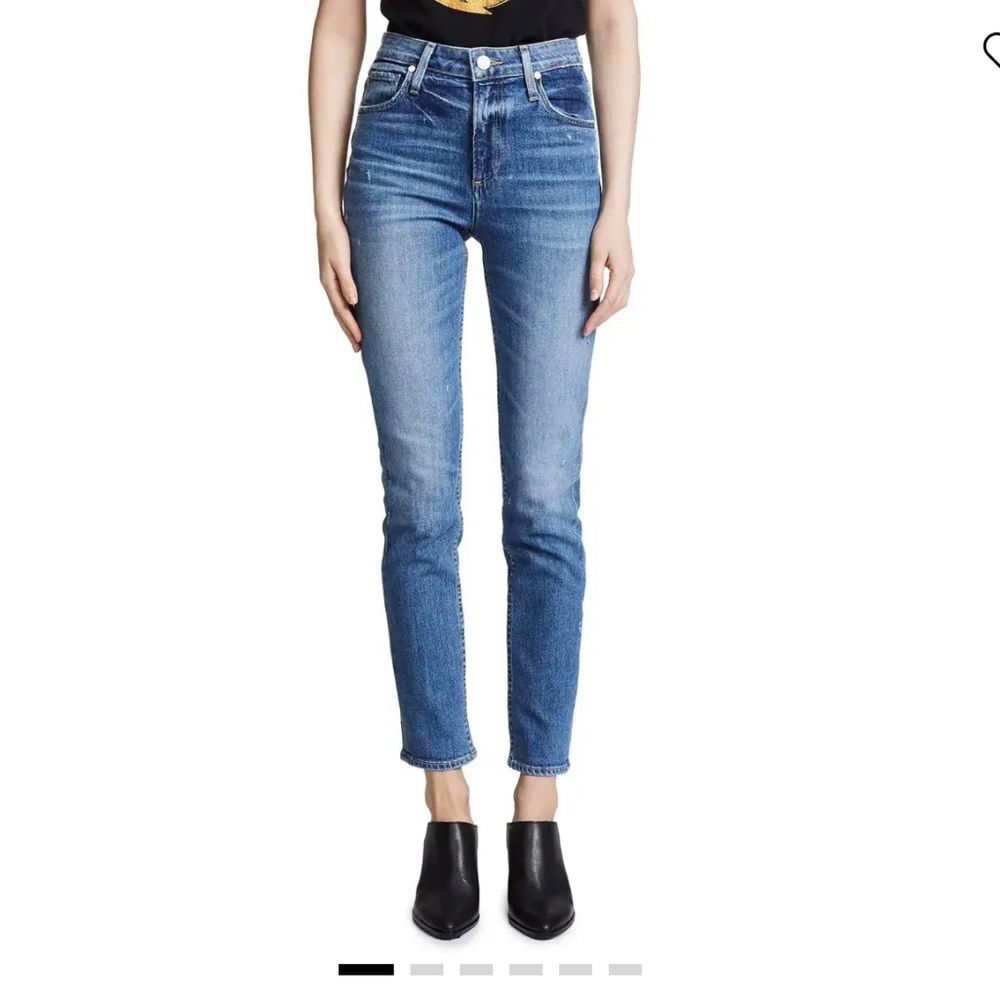 PAIGE High Rise Slim Jeans - Dark Blue